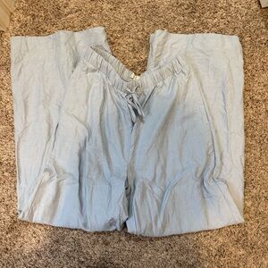 aritzia cruise linen lodge Light Blue Wide-Leg Pants